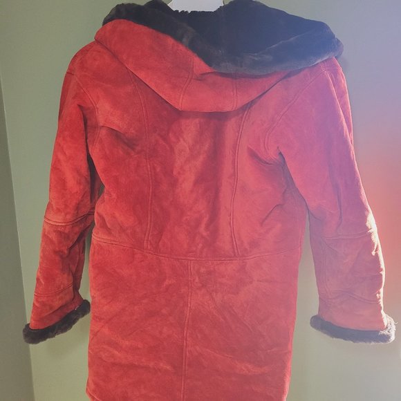 EUC Vintage J. Gallery faux fur/pig suede leather coat - Picture 2 of 4